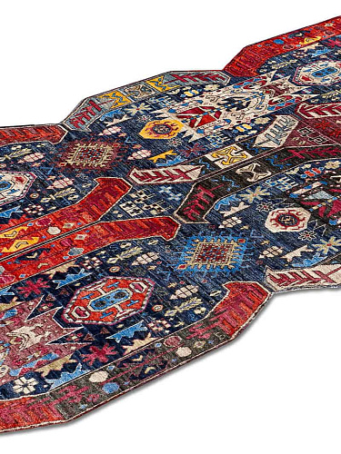 Multishape Color auf Dunkelblau 160 × 365 cm Teppich