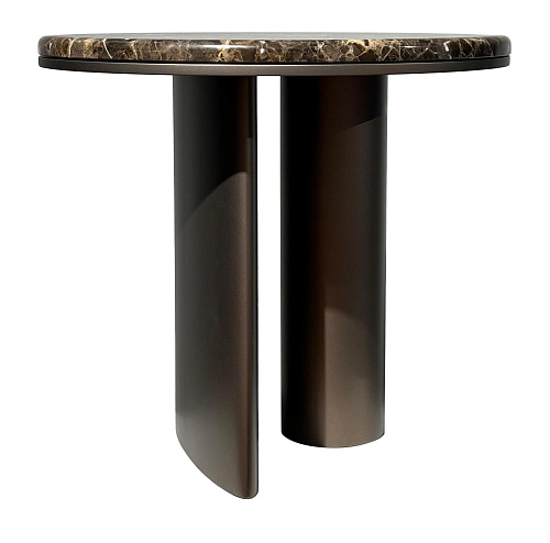 Bon Ton Runder Couchtisch mit dunklem Gestell