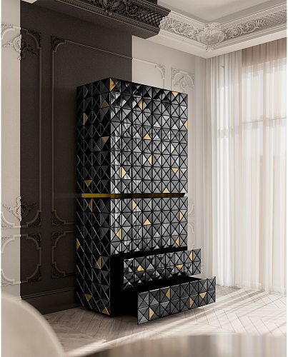 Mosaic II Schwarzer Schrank