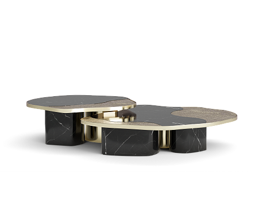 Athena Nero Marmor & Gold Tischset