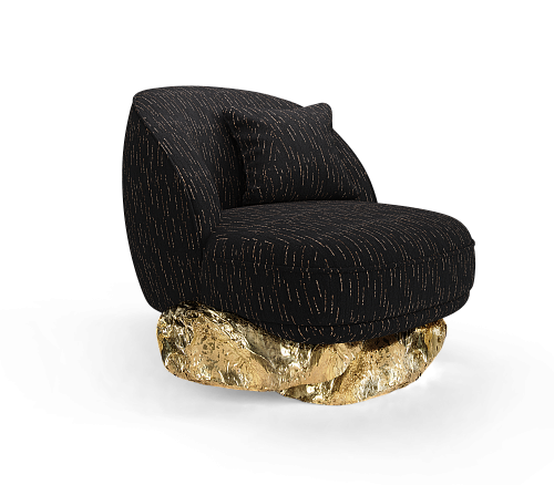 Angora Schwarzer Sessel