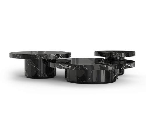 Dominion Nero Marquina 3‑teiliges Mitteltisch‑Set