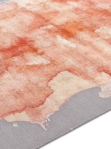 Mono Old Rose auf Hellgrau Teppich