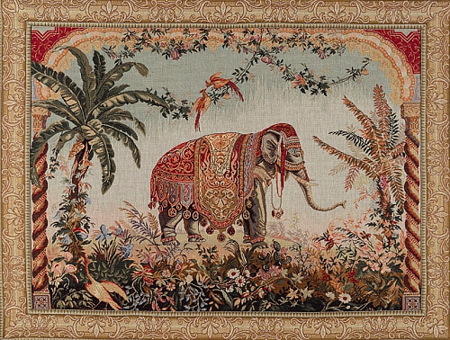 Elefant mit Rahmen Wandteppich