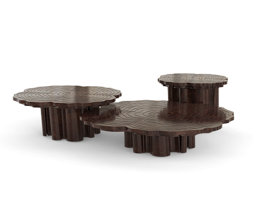 Fortuna Walnuss 3‑teiliges Couchtisch‑Set