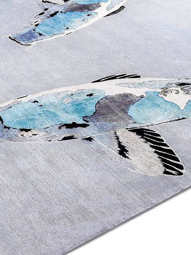 Blau Hellblau Teppich