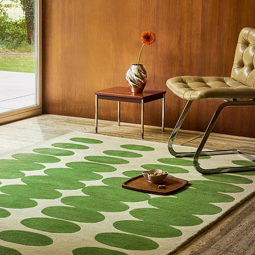 Optical Oval Green/Cream Teppich