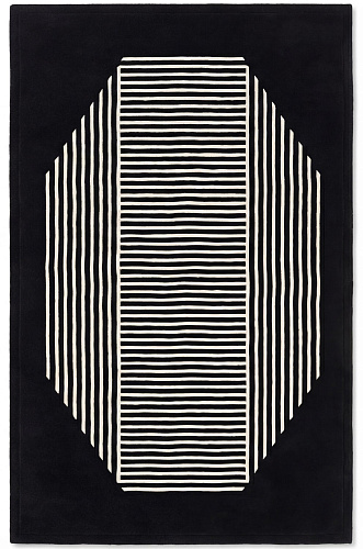 Octagon Lines Dark Teppich