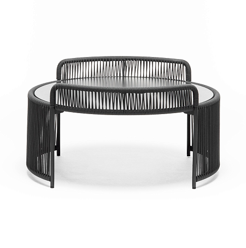 Altana ME Runder Anthrazitfarbener Outdoor-Loungetisch