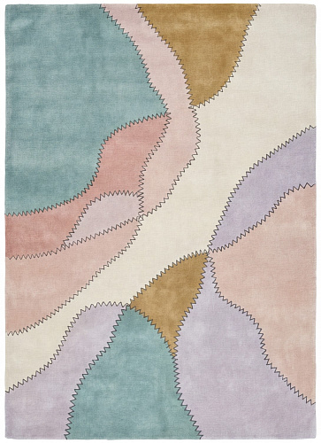 Pastel Collage Rose Teppich