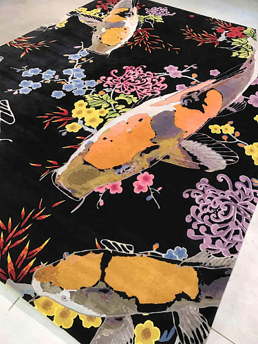 Orange auf Bondi‑Schwarz Teppich