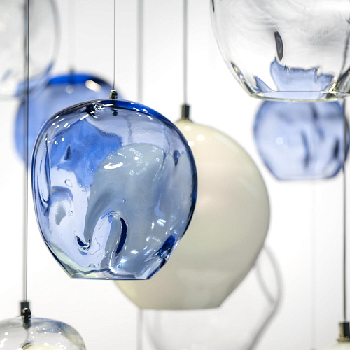 Blue Motion Murano-Glas-Kronleuchter