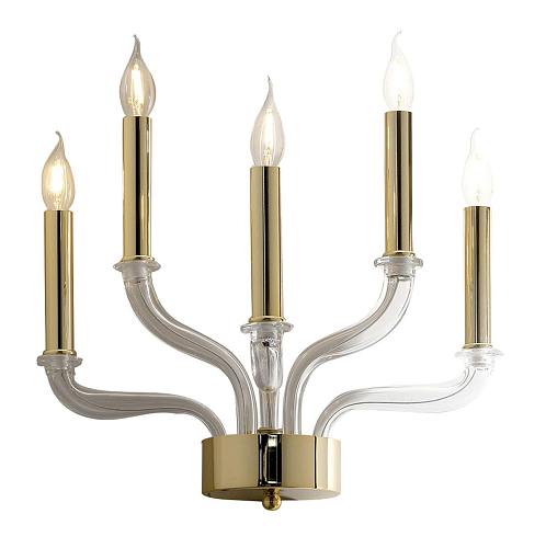 Moderner Murano-Glas-Wandleuchter in poliertem Gold