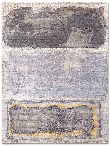 Gold mit Gras Silver White Grey auf Hellgrau Teppich