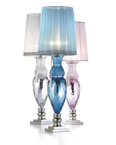 Blaue Florentine Kristall-Tischlampe