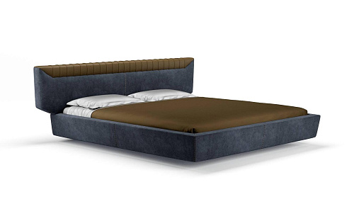Libra Dark Blue Bett mit Kopfteil