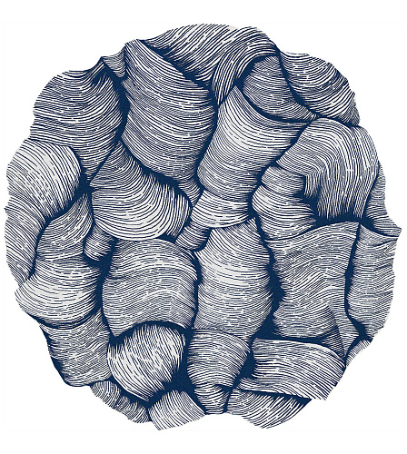 Designer Rund Blau Teppich