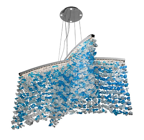 Kronleuchter mit blauem Muranoglas