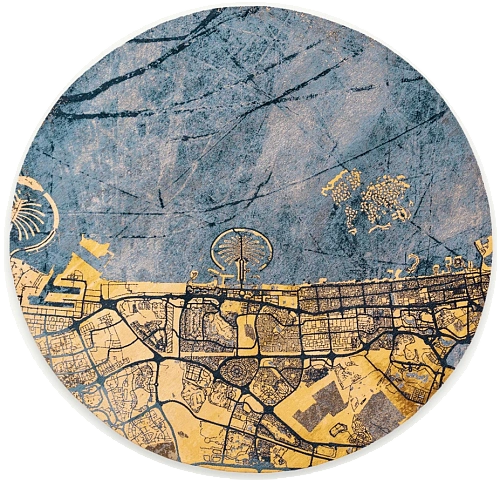 Gold Sea 9698 Runder Teppich