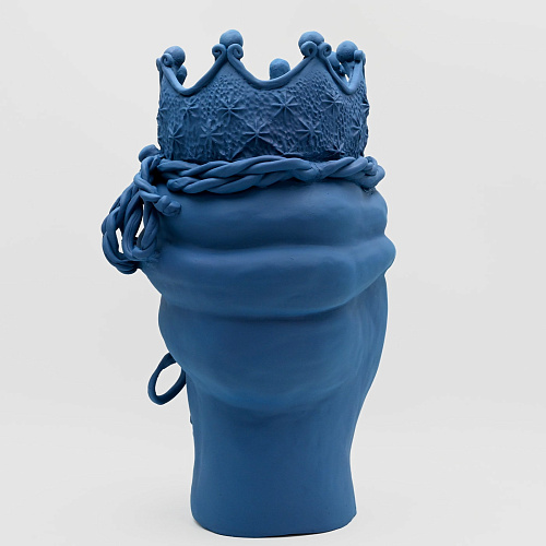 Maure‑Kopf blaue Skulptur