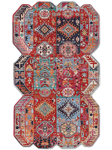 Multishape Color auf Rot 92 × 183 cm Teppich