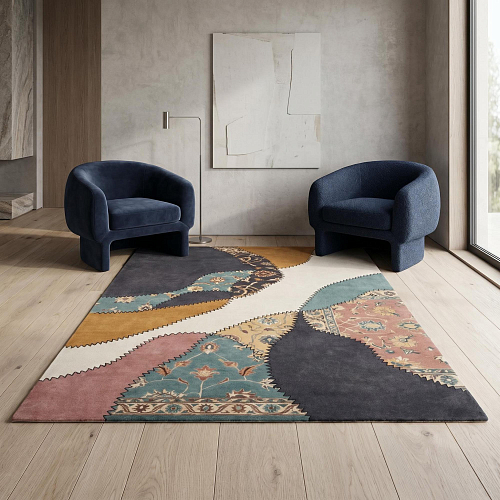 Pastel Collage Multi Teppich