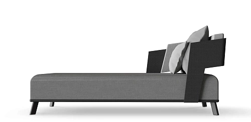 Crown graue Chaise‑Longue