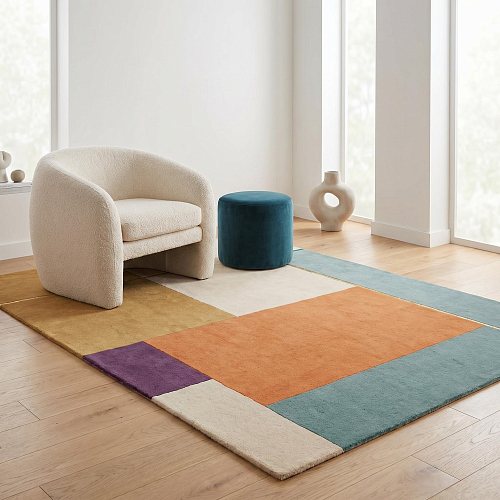 Warm Blocks Teppich