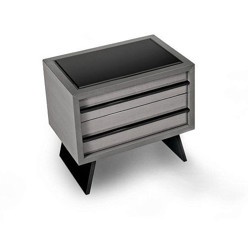 Nachttisch mit zweifarbigem Metallgriff