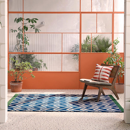 Dhurrie Blue Outdoor-Teppich