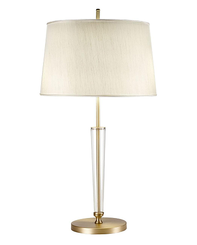 Antikgold Tischlampe mit konischem Glas und Stoffschirm