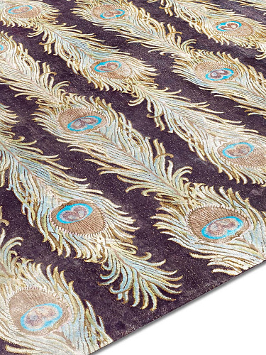 Feathers Lane Original auf Tiefviolett Teppich
