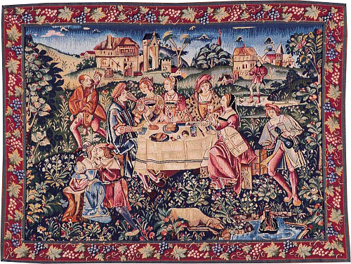 Nachmittagstee mit Rahmen Wandteppich