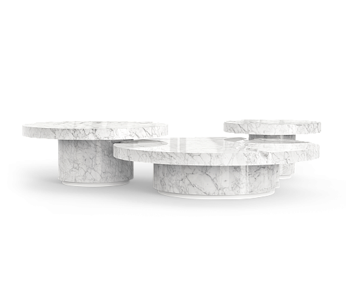Dominion Carrara Marmor 3‑teiliges Mitteltisch‑Set