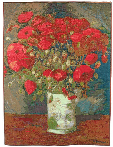 Vase mit Mohnblumen von Van Gogh Wandteppich