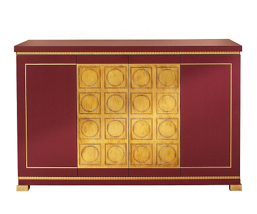 Sideboard mit Goldblattdekor und lackierten Paneelen