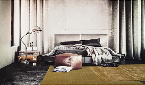 Plain Viskose Gold Teppich