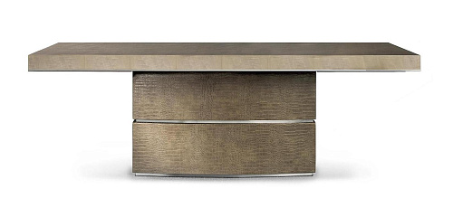 Leder‑Holz­ausziehbarer Tisch