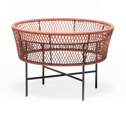 Tamburo ME Runder Roter Outdoor-Loungetisch
