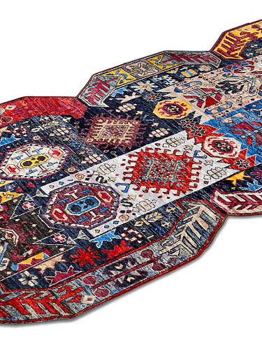 Multishape Color auf Dunkelblau 120 × 365 cm Teppich