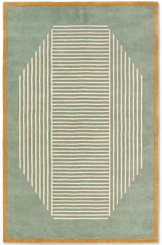 Octagon Lines Sage Teppich