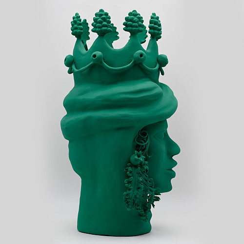 Maure‑Kopf grüne Skulptur