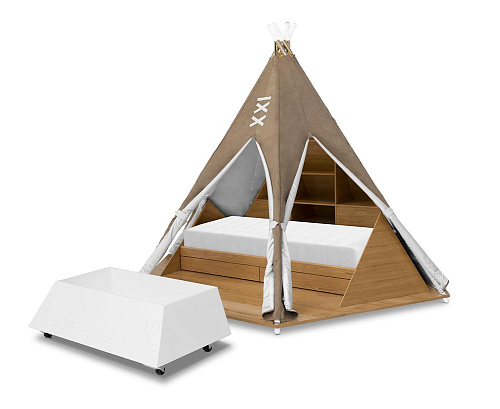 Stammesversteck‑Bett