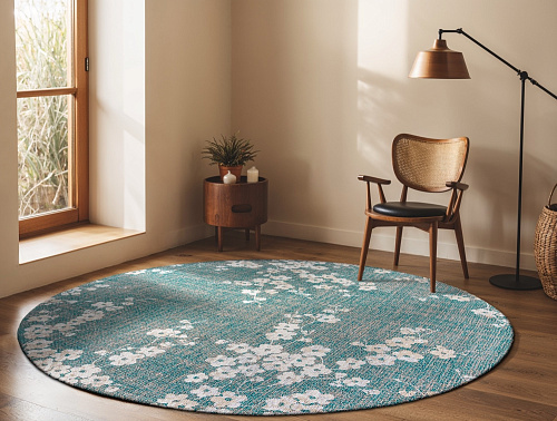 Lake Blue 9850 Runder Teppich