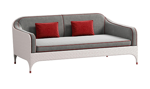 Zweisitzer Outdoor‑Sofa mit Armlehnen