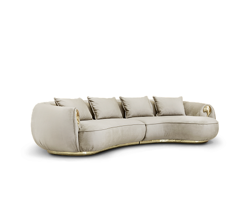 Solara Creme‑Gebogenes Luxussofa