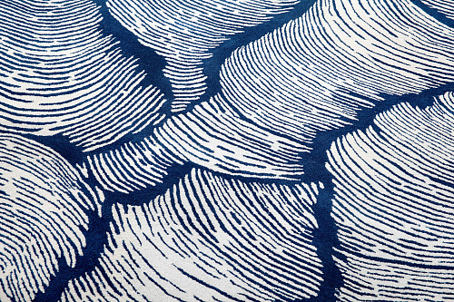 Designer Rund Blau Teppich