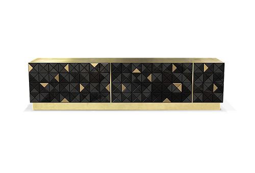 Mosaic Schwarz‑Gold TV‑Schrank
