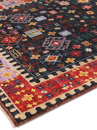 Flatweave Original auf Natur‑Schwarz Teppich