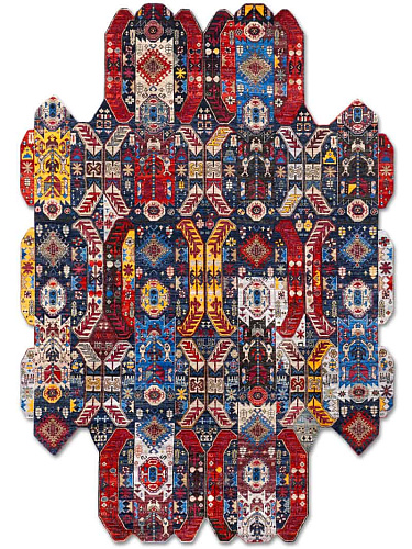 Multishape Color auf Dunkelblau 274 × 365 cm Teppich
